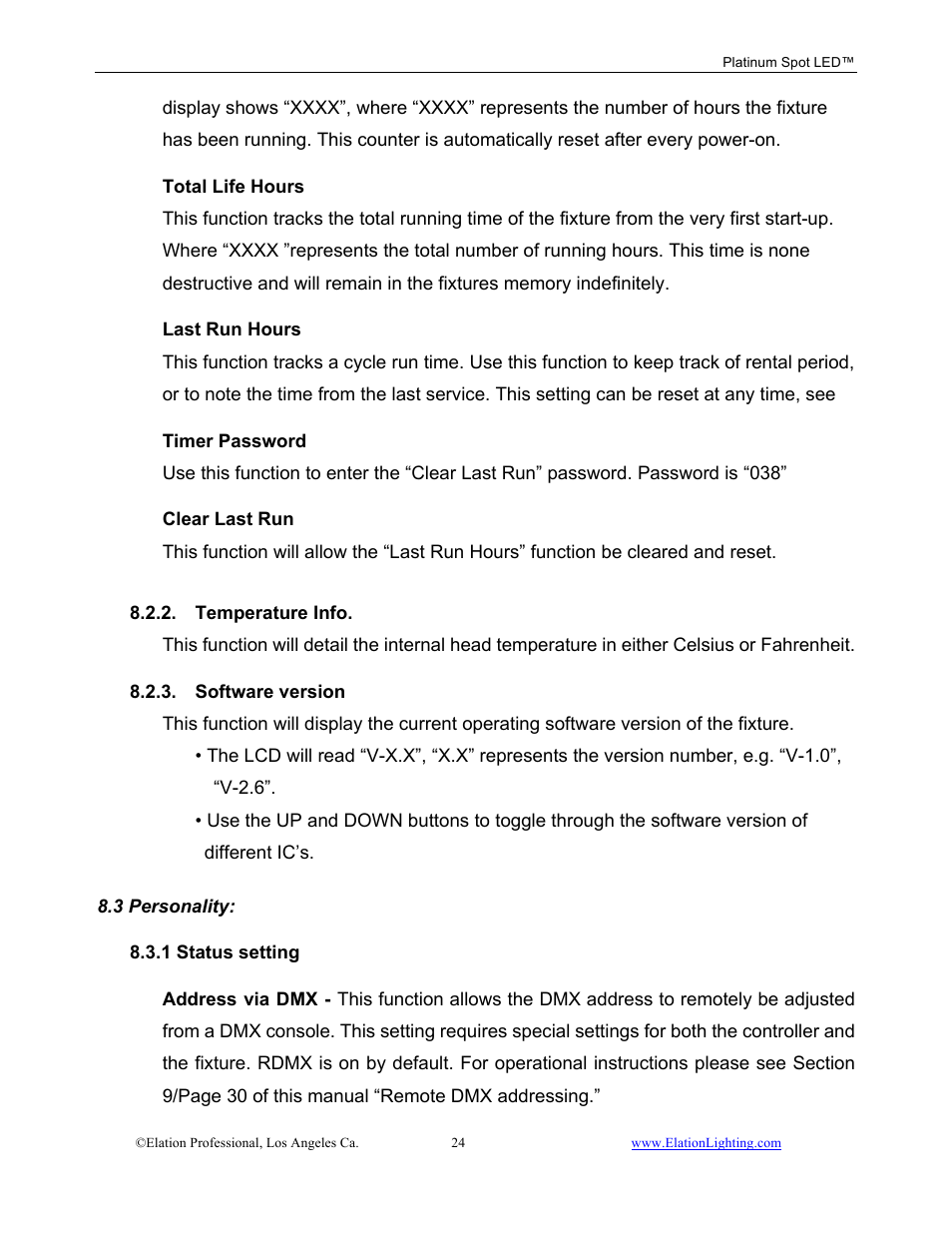 Elation Professional Work Light User Manual | Page 24 / 56