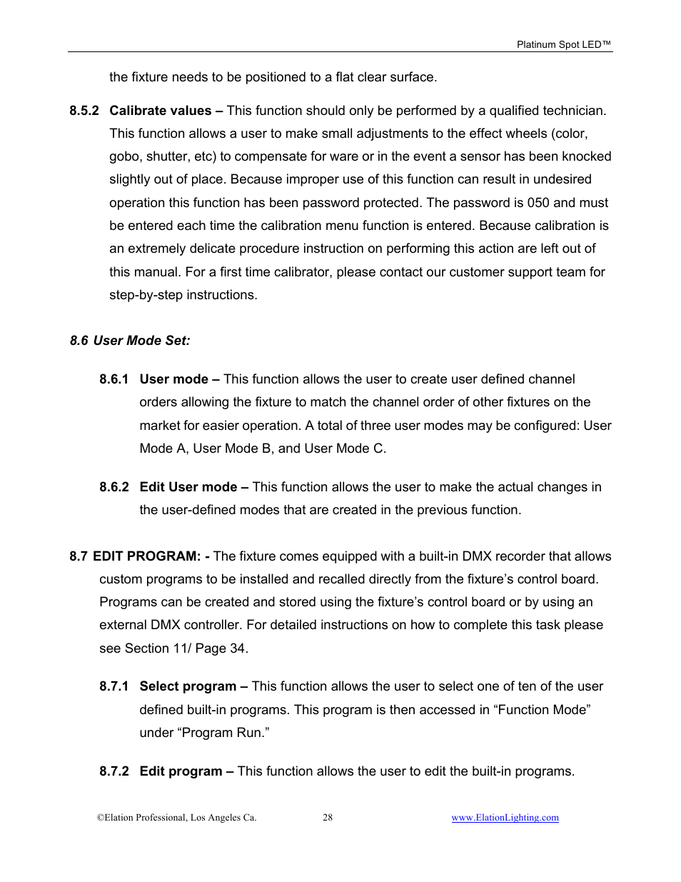 Elation Professional Work Light User Manual | Page 28 / 56