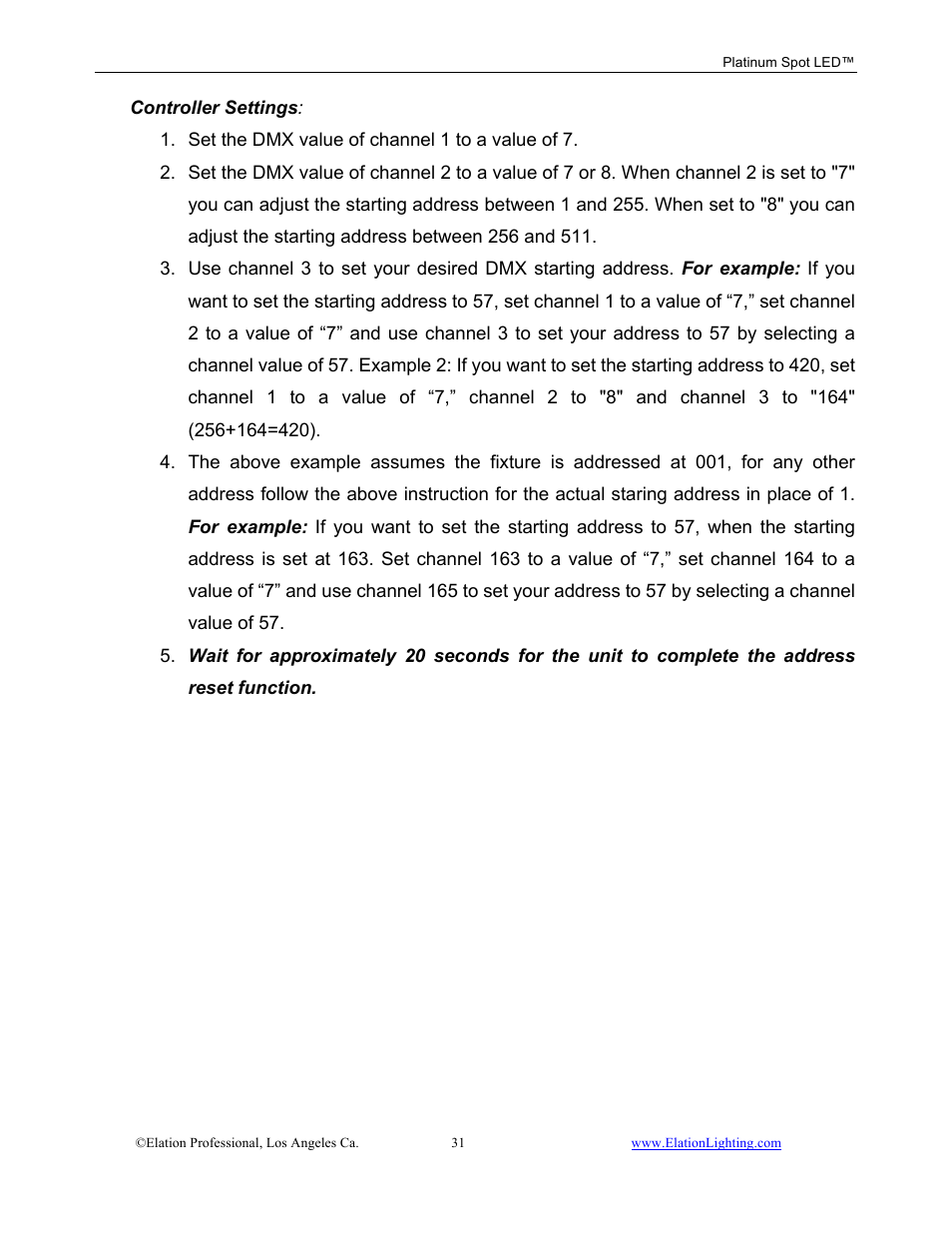 Elation Professional Work Light User Manual | Page 31 / 56