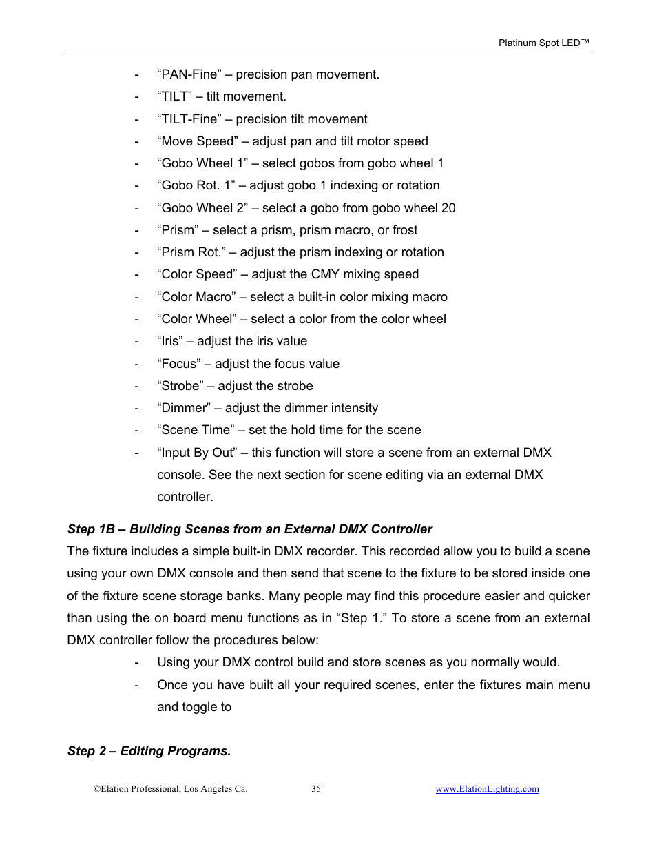 Elation Professional Work Light User Manual | Page 35 / 56