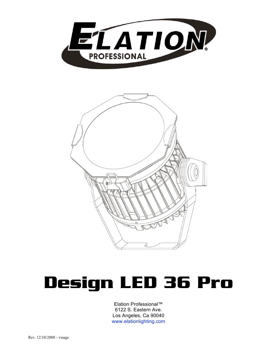 Elation Professional Design LED 36 Pro User Manual | 36 pages