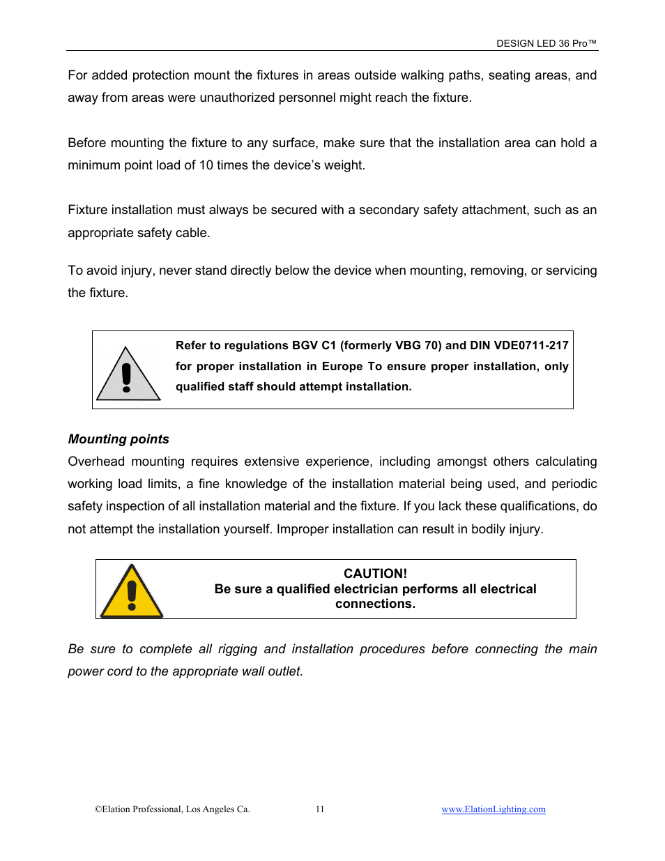 Elation Professional Design LED 36 Pro User Manual | Page 12 / 36