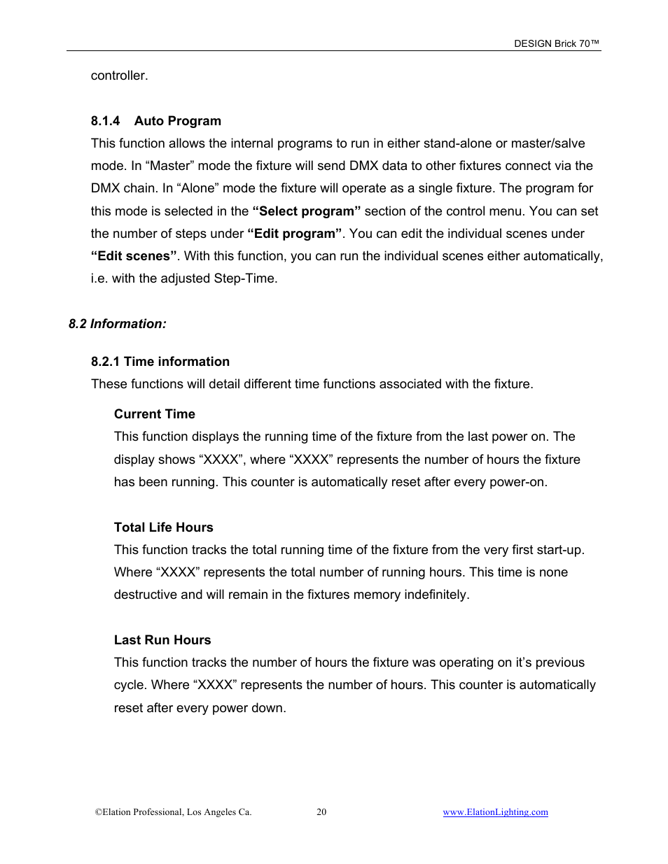 Elation Professional 70 User Manual | Page 21 / 44