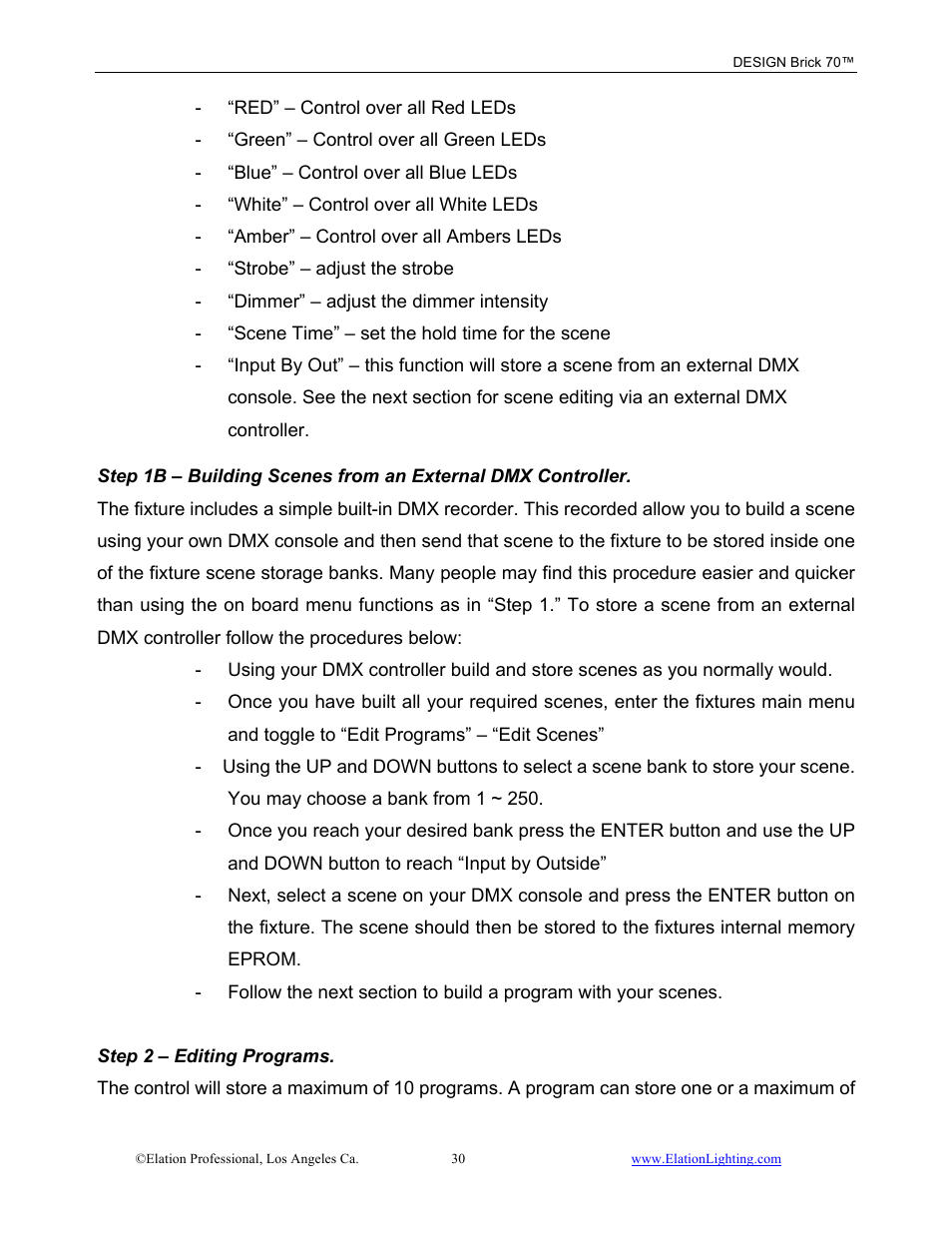 Elation Professional 70 User Manual | Page 31 / 44
