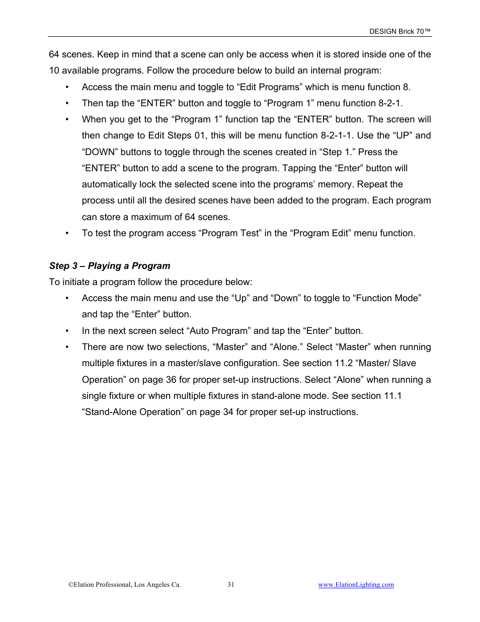 Elation Professional 70 User Manual | Page 32 / 44