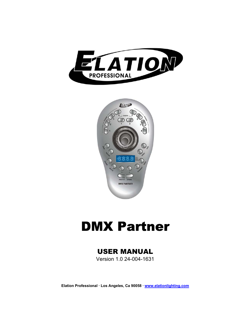 Elation Professional DMX PARTNER 1.0 24-004-1631 User Manual | 15 pages