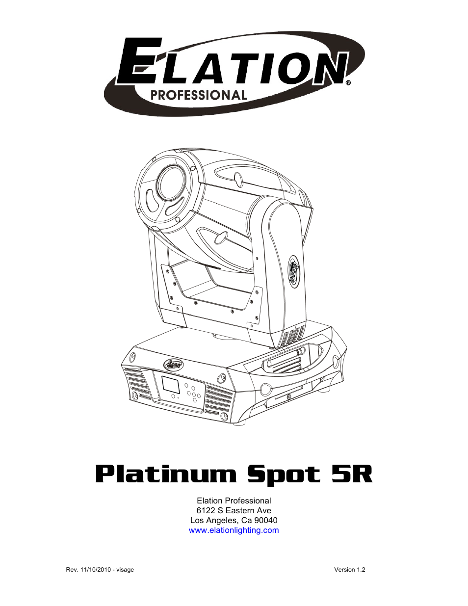 Elation Professional 5R User Manual | 60 pages