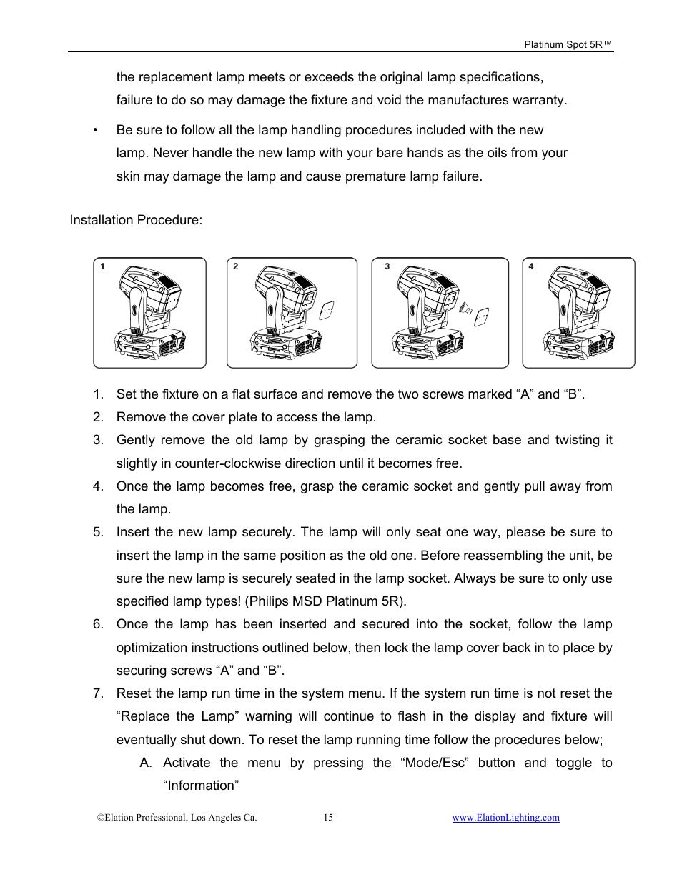Elation Professional 5R User Manual | Page 15 / 60