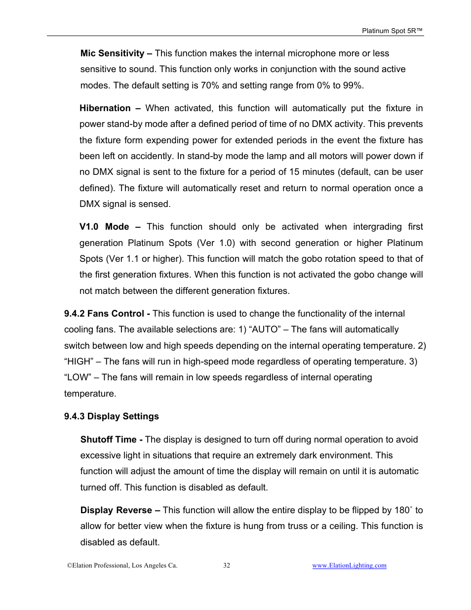 Elation Professional 5R User Manual | Page 32 / 60