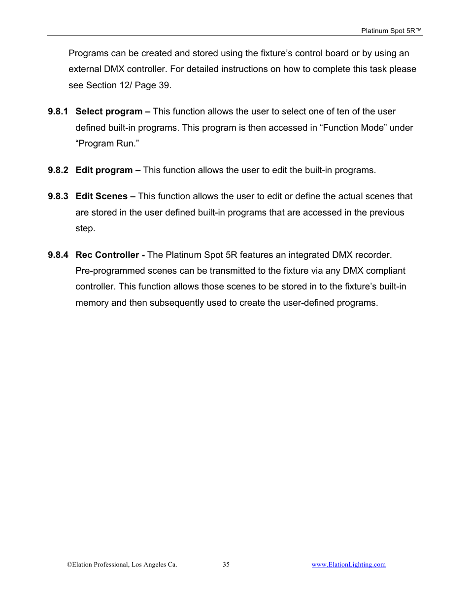Elation Professional 5R User Manual | Page 35 / 60