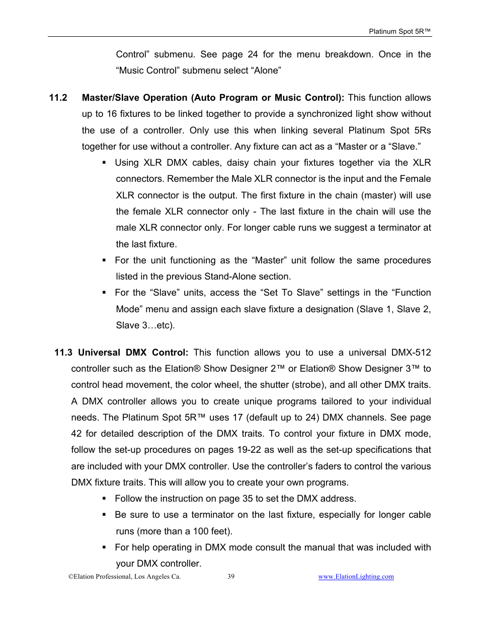 Elation Professional 5R User Manual | Page 39 / 60
