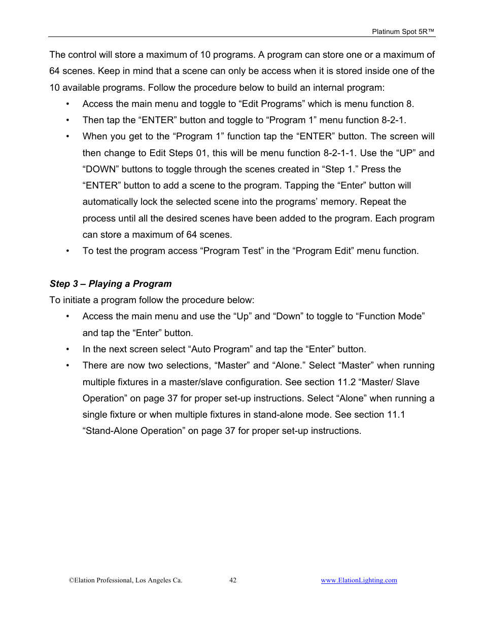Elation Professional 5R User Manual | Page 42 / 60