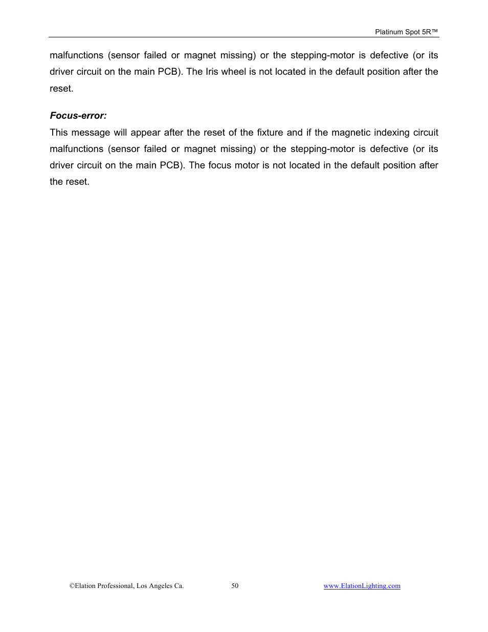 Elation Professional 5R User Manual | Page 50 / 60