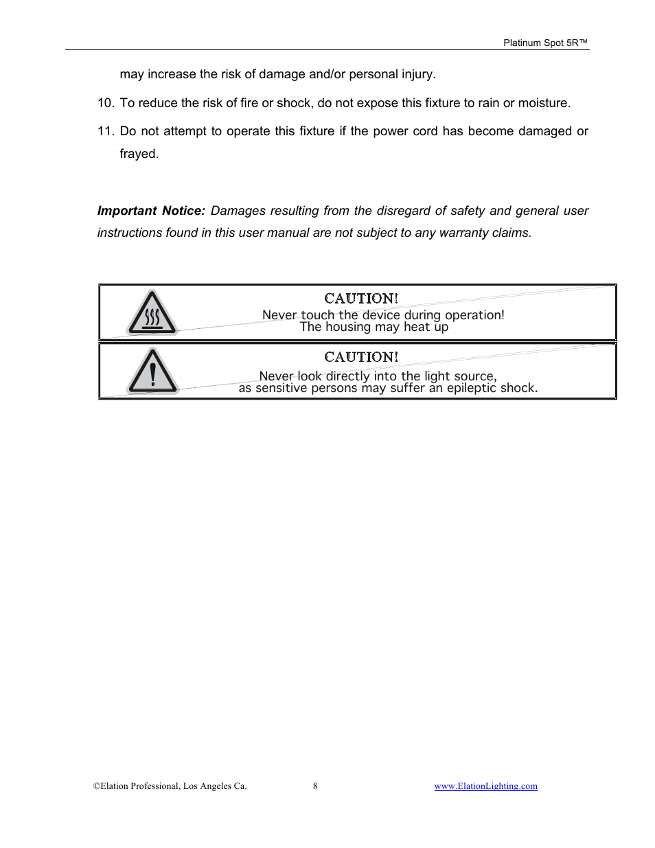 Elation Professional 5R User Manual | Page 8 / 60