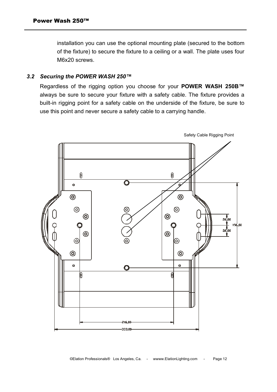 Elation Professional Power Wash 250B User Manual | Page 12 / 40