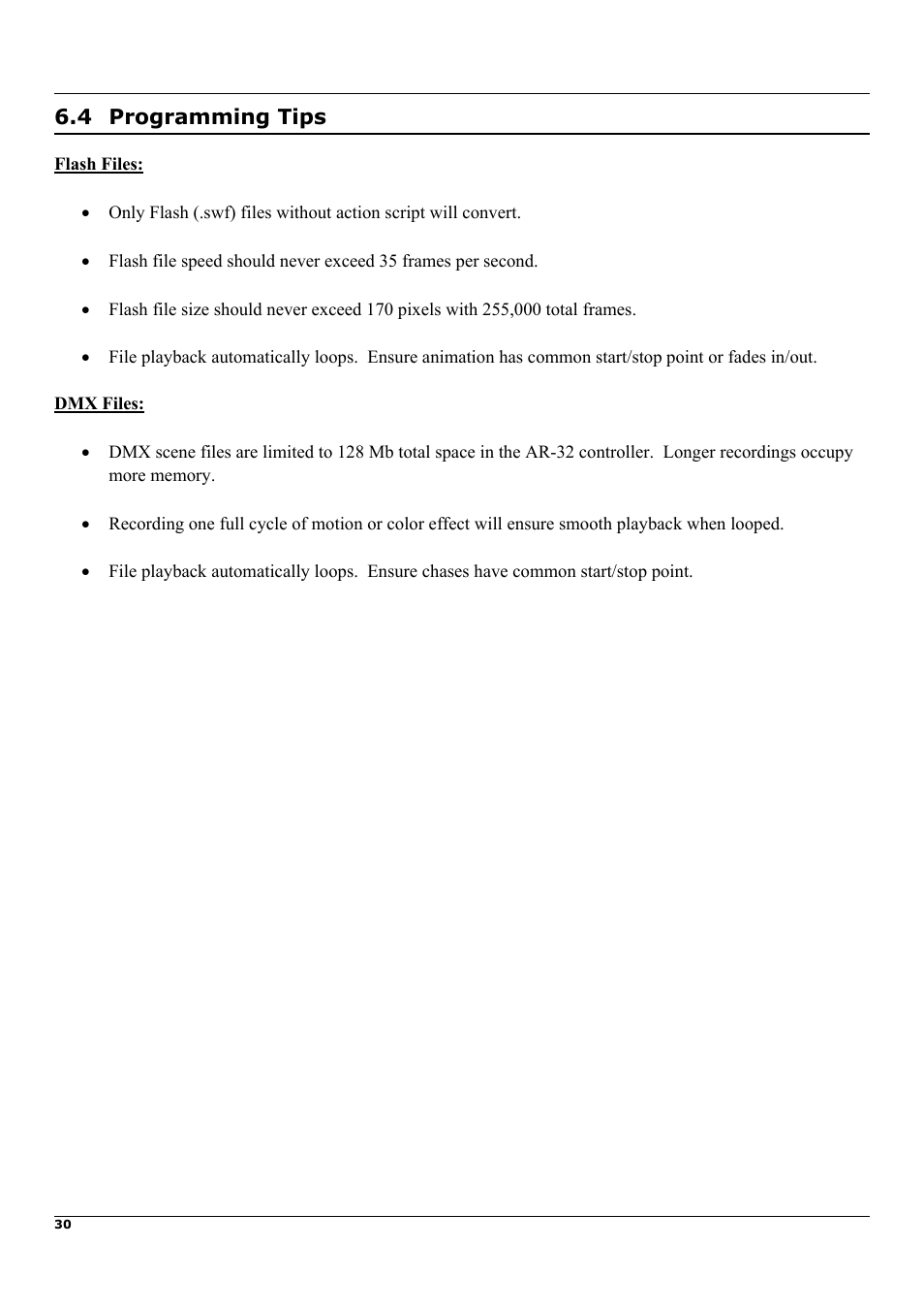 Elation Professional Architectural Show System AR-32RM User Manual | Page 30 / 34