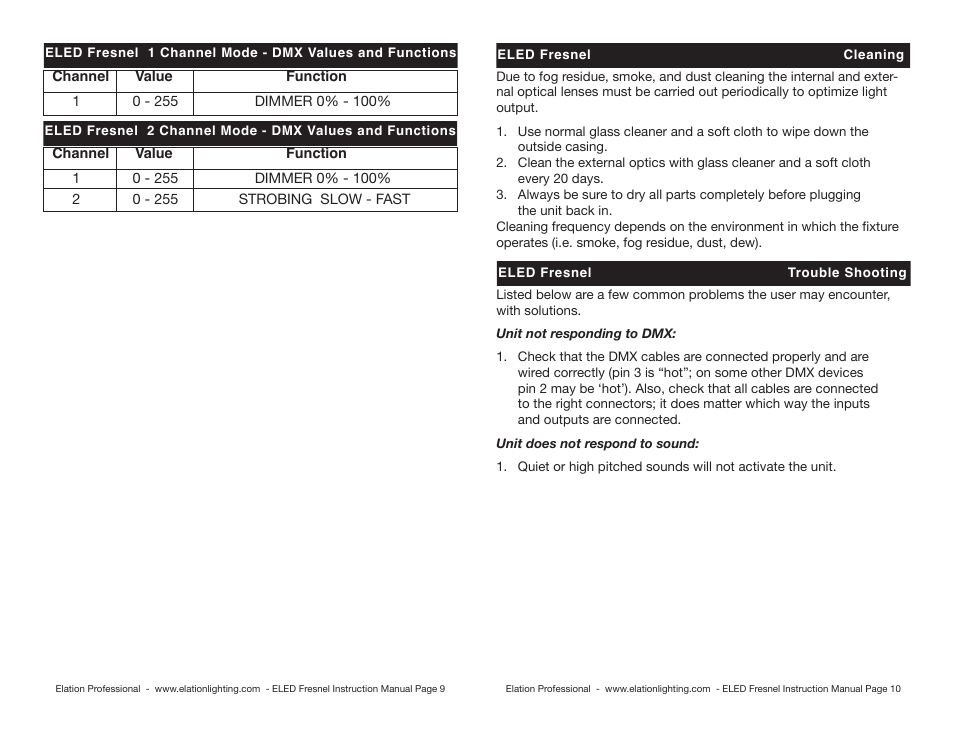 Elation Professional Eled Light User Manual | Page 5 / 6