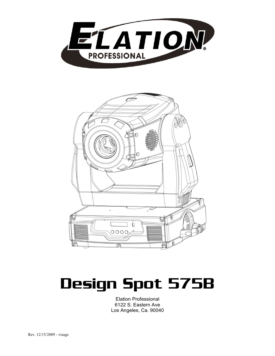 Elation Professional 575B User Manual | 56 pages