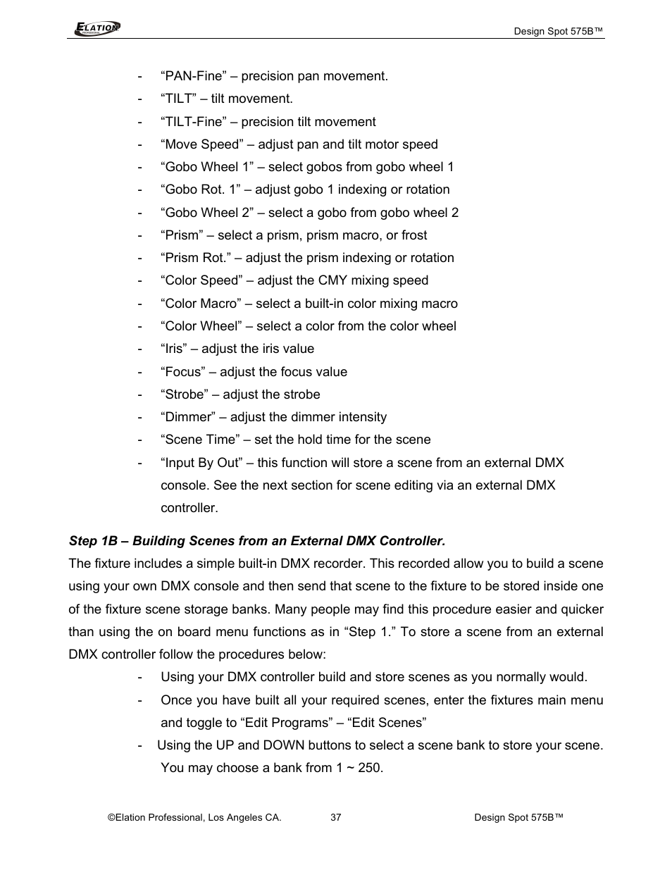 Elation Professional 575B User Manual | Page 37 / 56