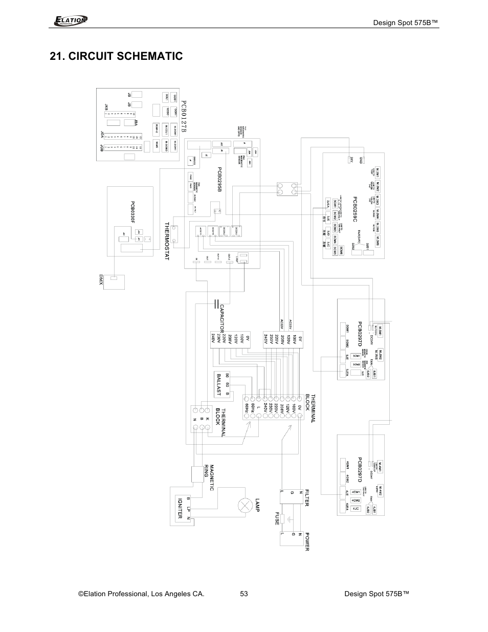 Circuit schematic | Elation Professional 575B User Manual | Page 53 / 56