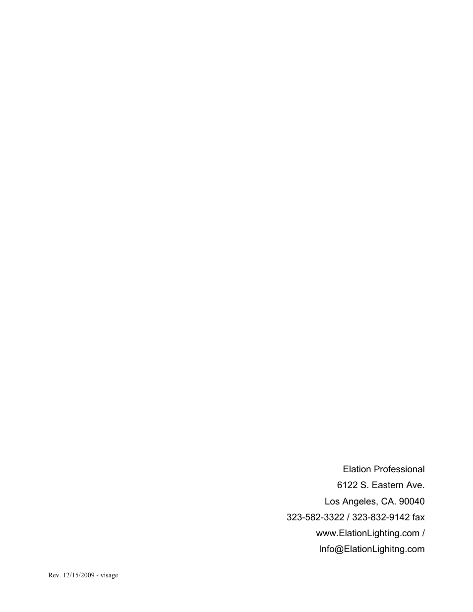 Elation Professional 575B User Manual | Page 56 / 56