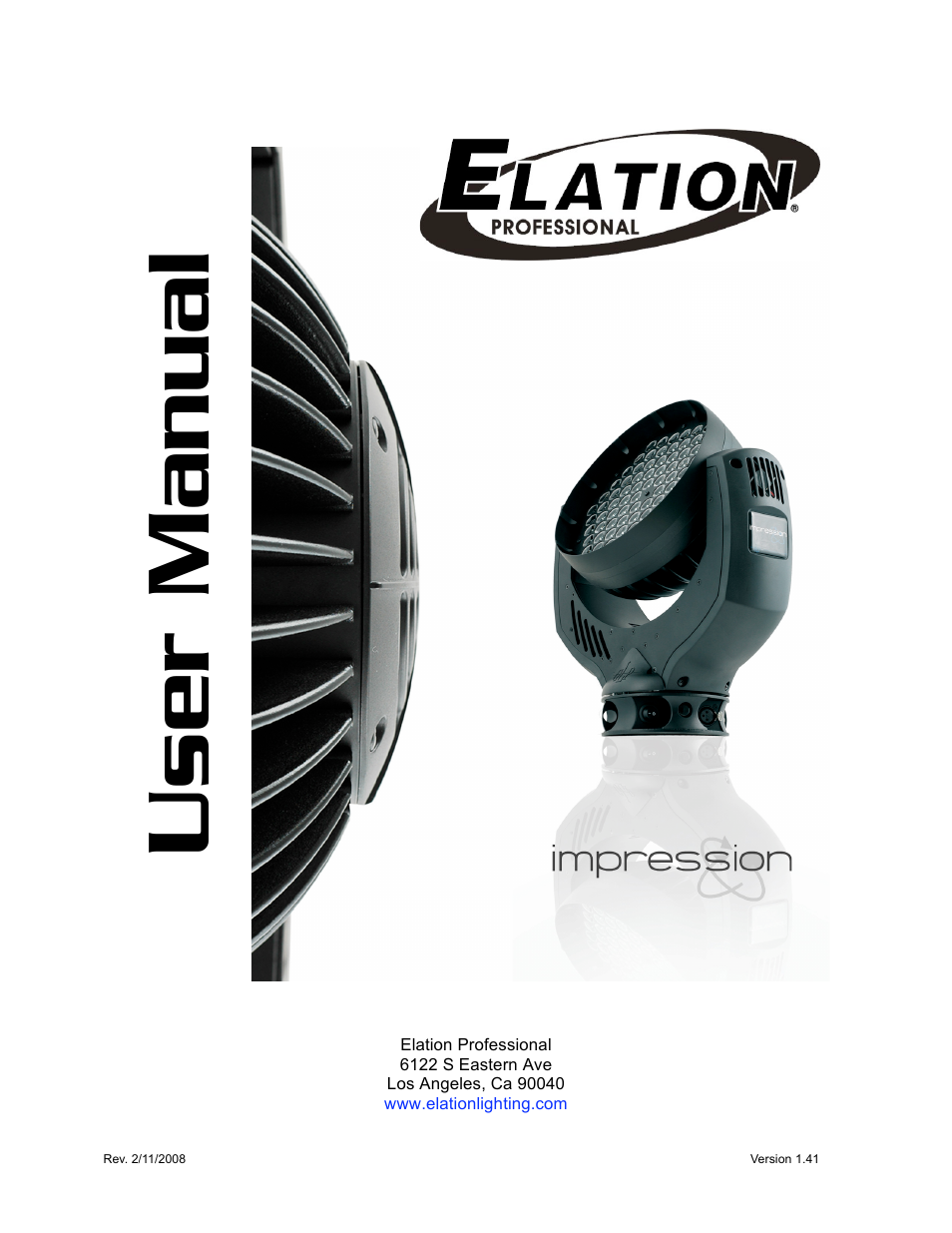 Elation Professional Professional Model Impression Mounting Light User Manual | 36 pages