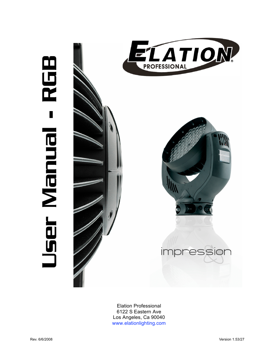 Elation Professional RGB Lamp User Manual | 36 pages