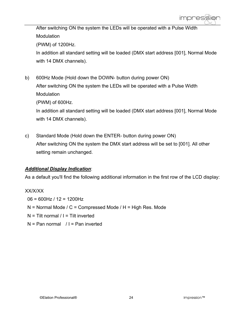Elation Professional RGB Lamp User Manual | Page 24 / 36