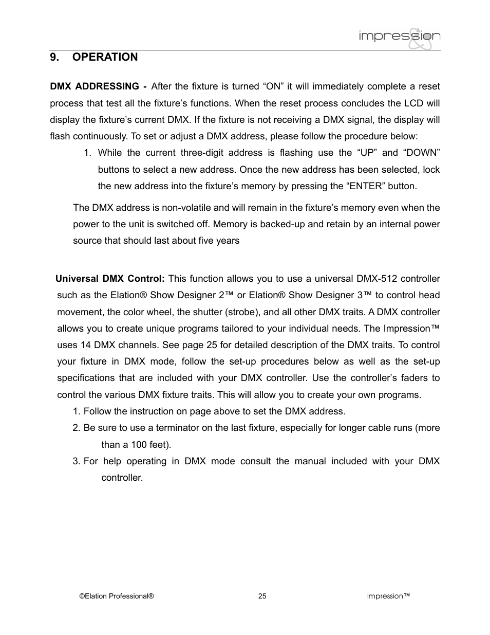 Elation Professional RGB Lamp User Manual | Page 25 / 36