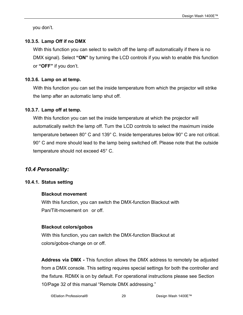 4 personality | Elation Professional 1400E User Manual | Page 29 / 64