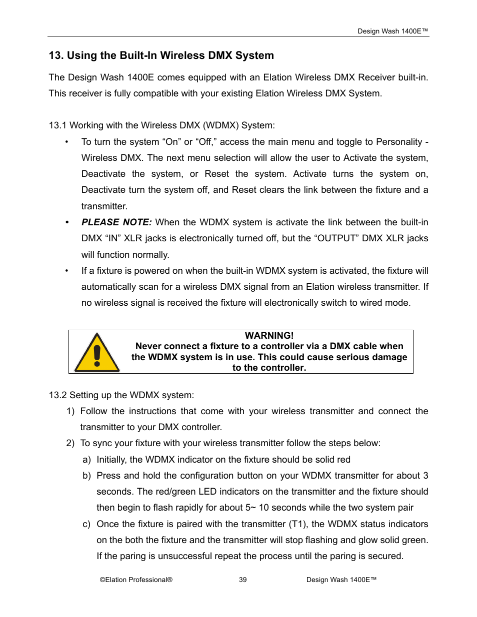 Elation Professional 1400E User Manual | Page 39 / 64
