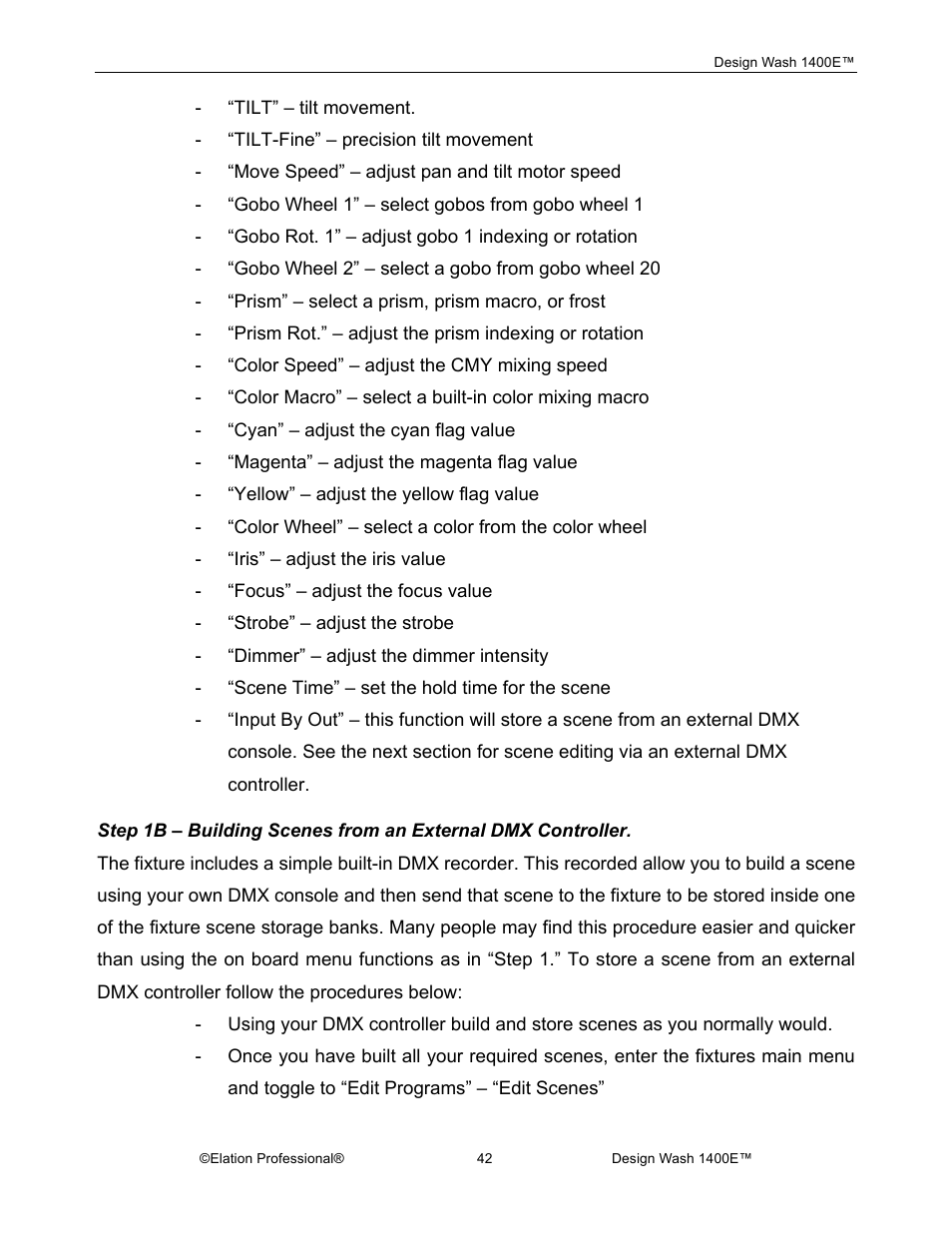 Elation Professional 1400E User Manual | Page 42 / 64