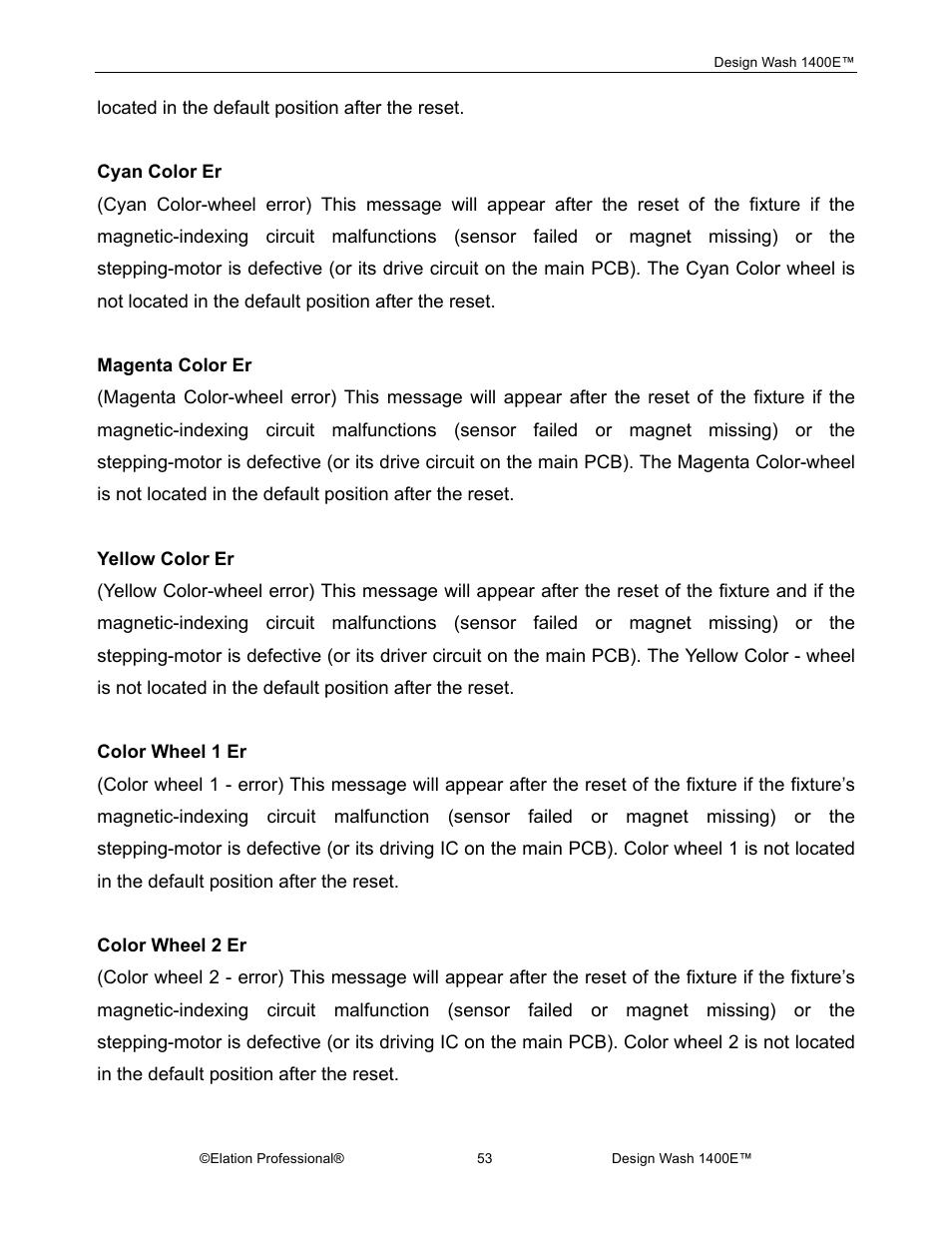 Elation Professional 1400E User Manual | Page 53 / 64