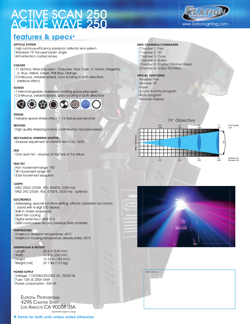 Elation Professional 250 User Manual | Page 2 / 2