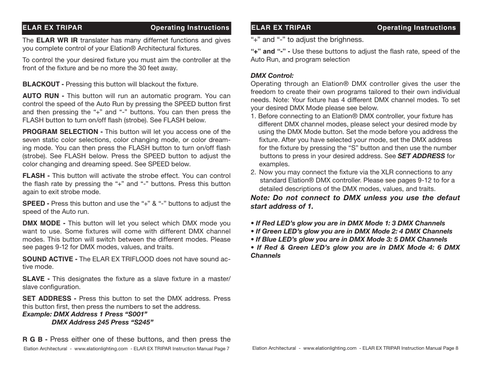 Elation Professional DJ Equipment User Manual | Page 4 / 8