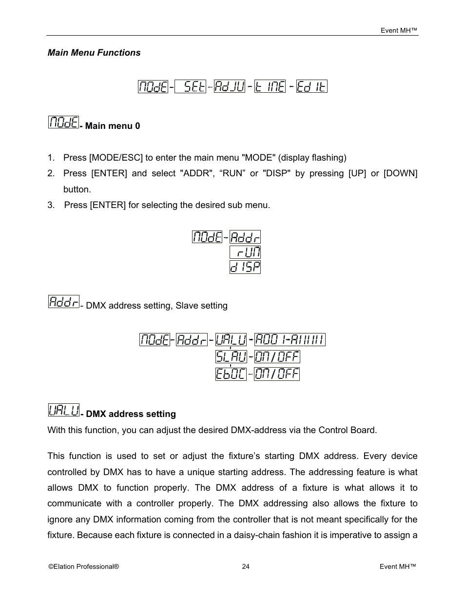 Elation Professional Event MH User Manual | Page 24 / 60