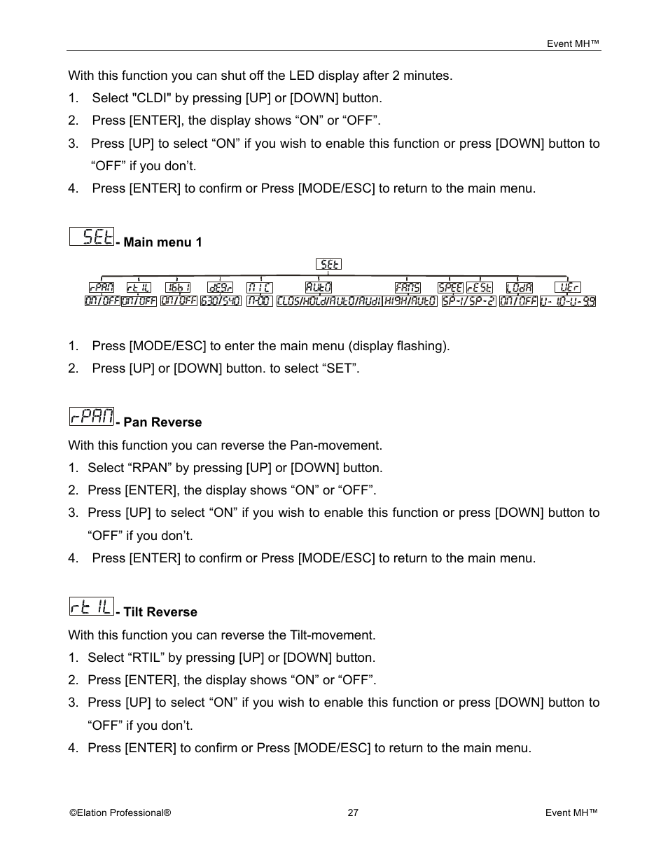 Elation Professional Event MH User Manual | Page 27 / 60