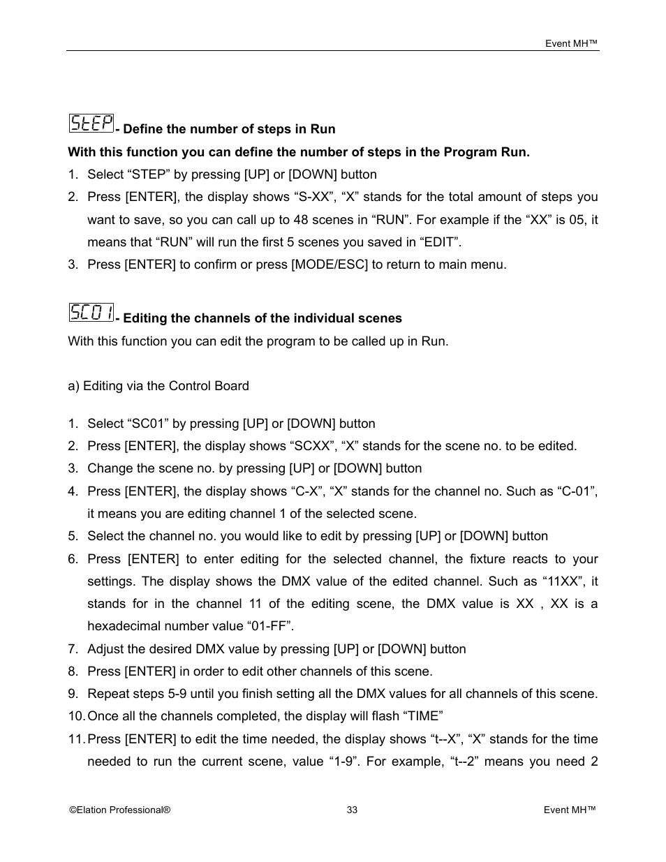 Elation Professional Event MH User Manual | Page 33 / 60