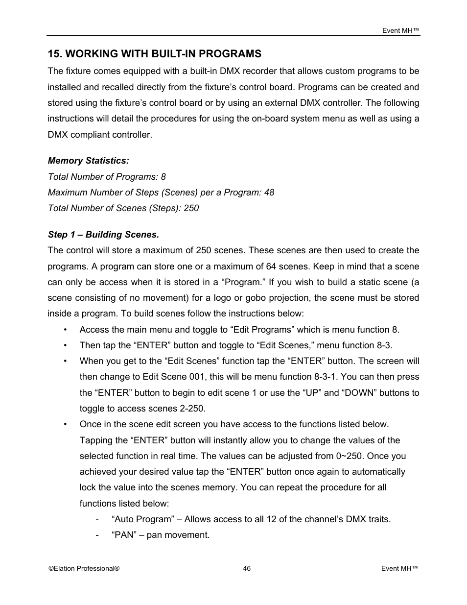 Elation Professional Event MH User Manual | Page 46 / 60