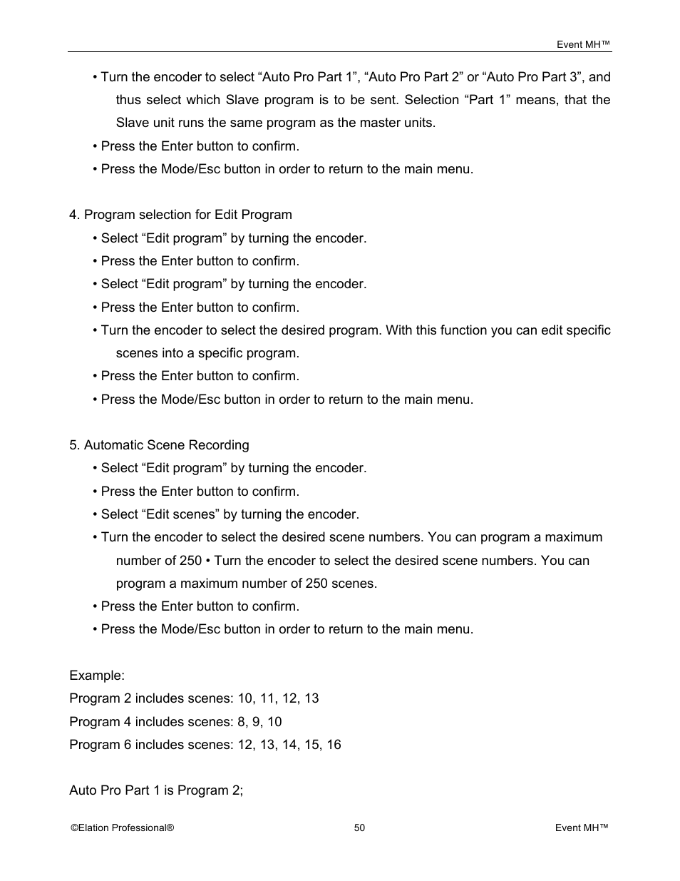 Elation Professional Event MH User Manual | Page 50 / 60