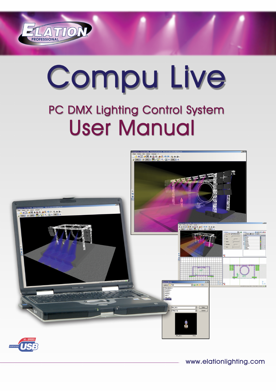 Elation Professional Compu Live Laptop PC User Manual | 225 pages