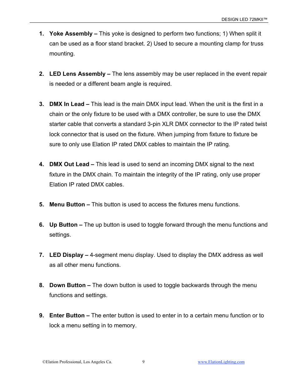 Elation Professional 72MKII User Manual | Page 10 / 36