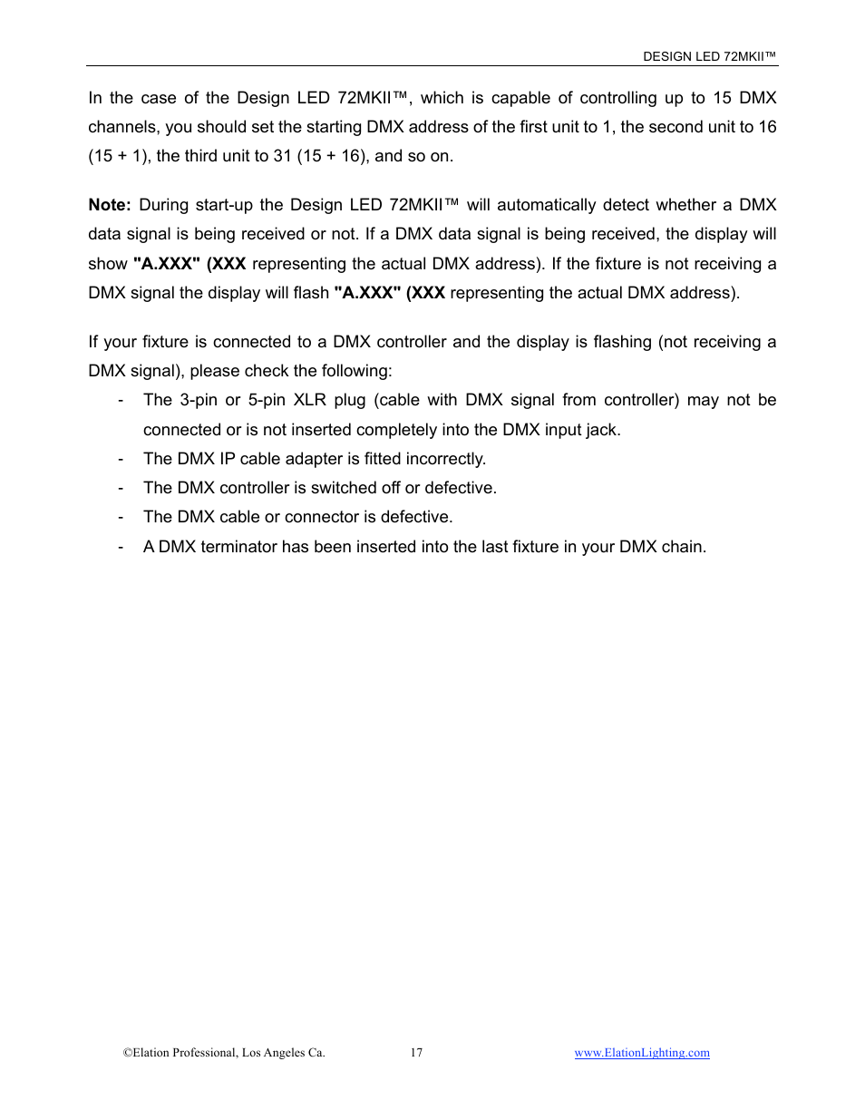 Elation Professional 72MKII User Manual | Page 18 / 36