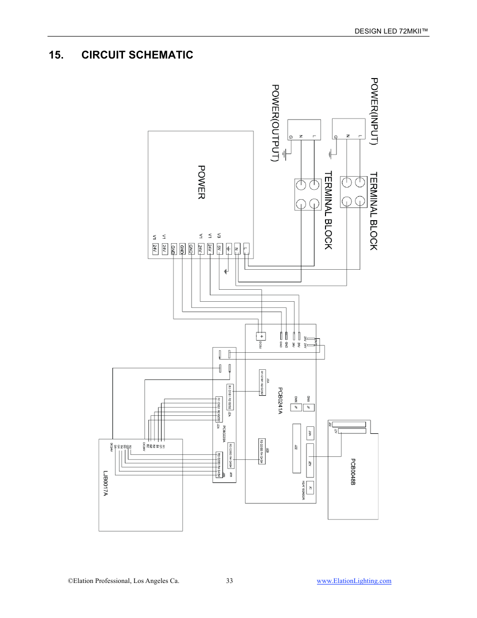 Circuit schematic | Elation Professional 72MKII User Manual | Page 34 / 36