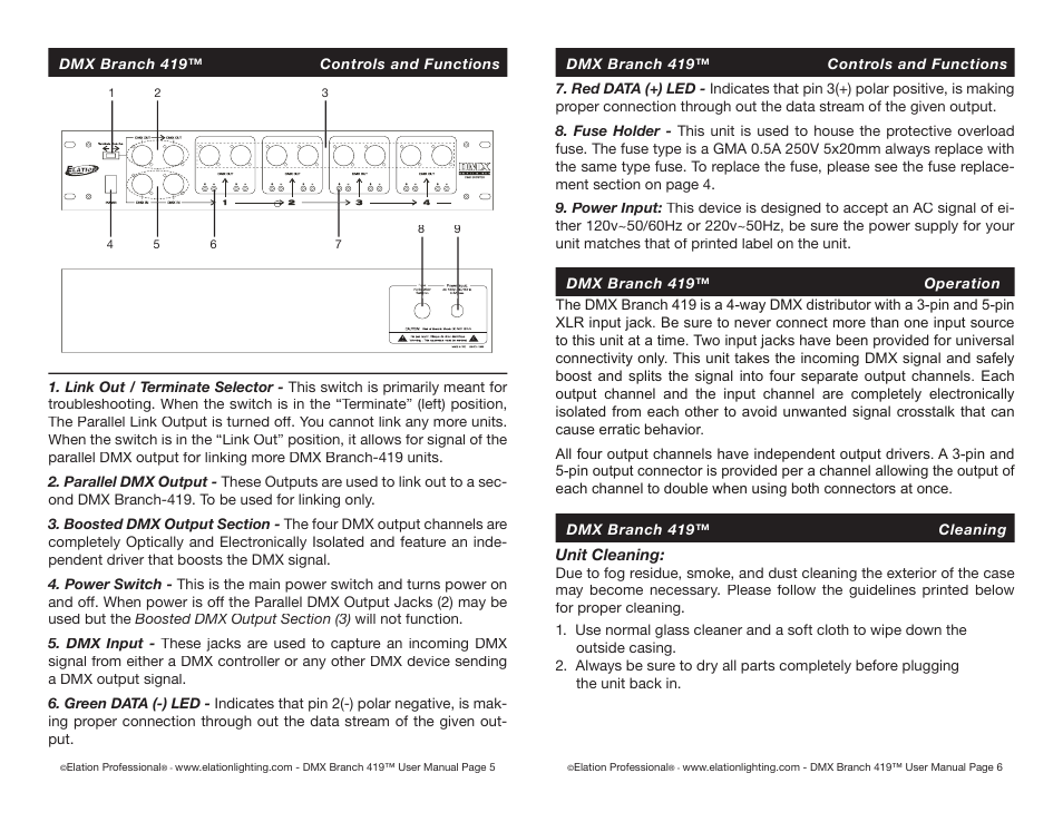 Elation Professional 419 User Manual | Page 3 / 4