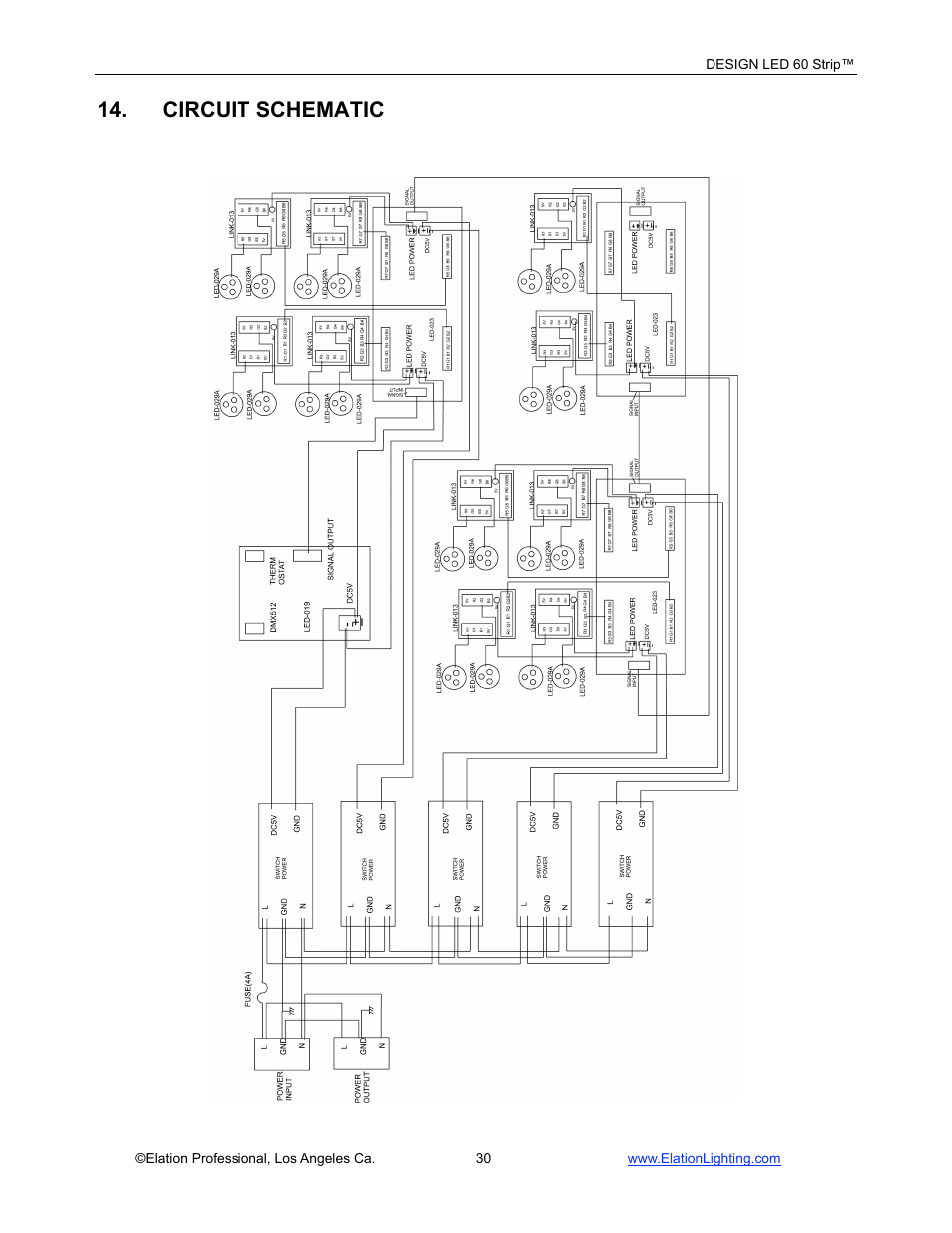 Circuit schematic | Elation Professional LED 60 User Manual | Page 31 / 34