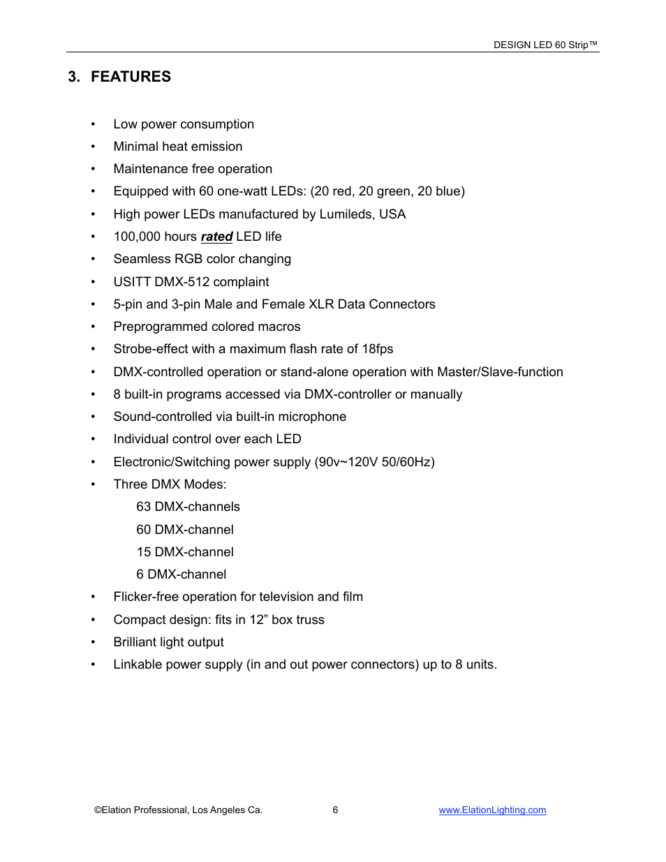 Elation Professional LED 60 User Manual | Page 7 / 34