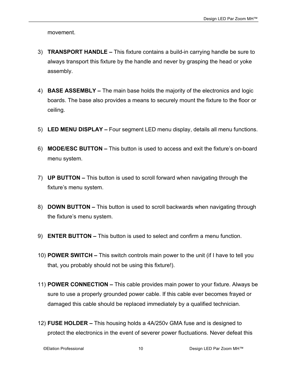 Elation Professional Landscape Lighting User Manual | Page 10 / 52