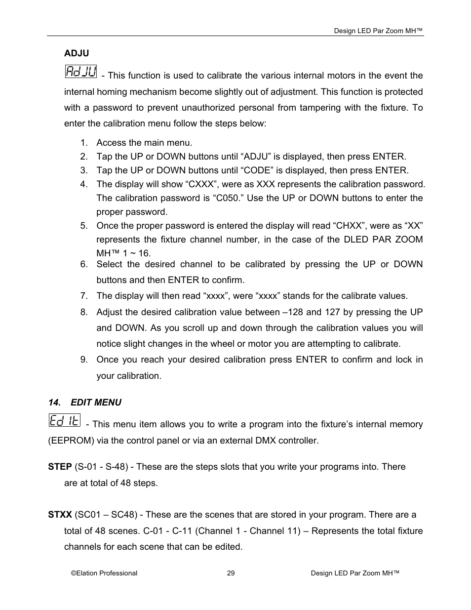 Elation Professional Landscape Lighting User Manual | Page 29 / 52