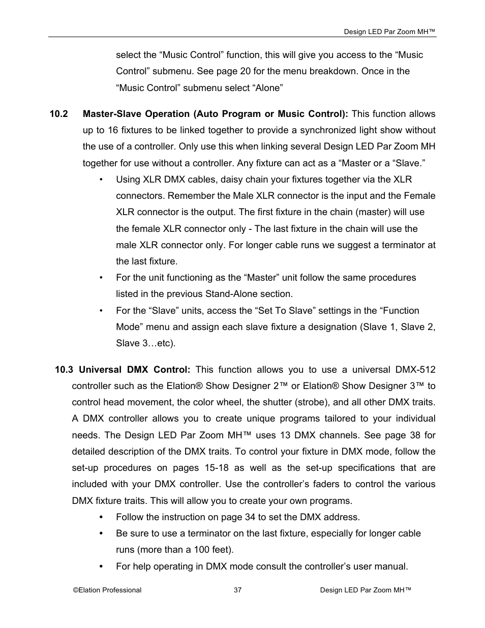 Elation Professional Landscape Lighting User Manual | Page 37 / 52
